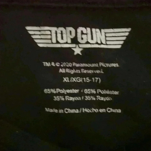 Top Gun Black T-shirt Size XL - Picture 7 of 7